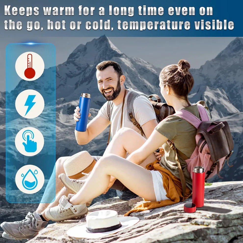 smart vacuum insulated water bottle - led temperature display