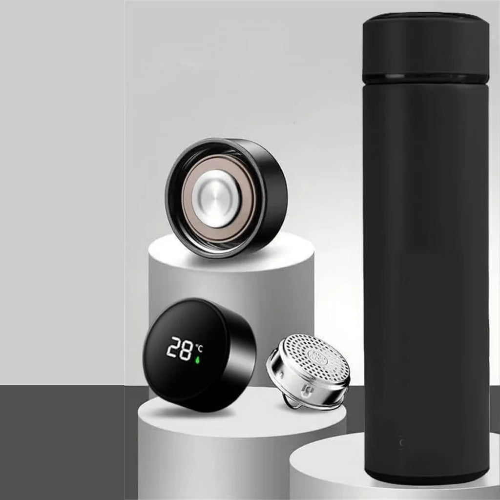 smart vacuum insulated water bottle - led temperature display