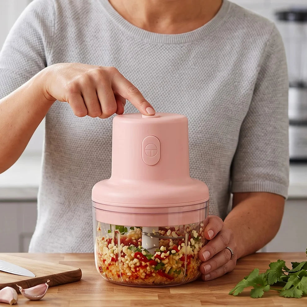 USB Rechargeable mini garlic chopper 100ml Dual blade