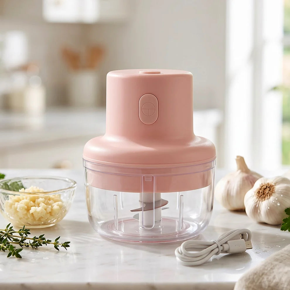 USB Rechargeable mini garlic chopper 100ml Dual blade